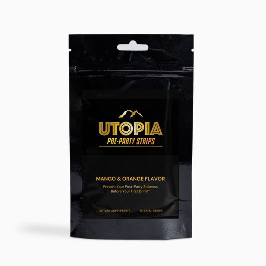 Utopia Pre-Party Strips (30 Count) Mango & Orange All Natural Solution to Preventing Hangovers