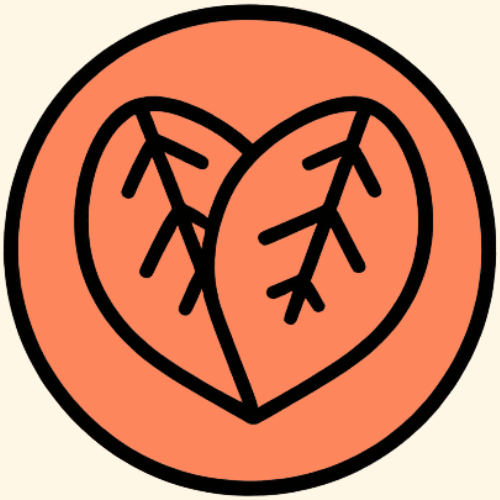 Icon that represents the all natural vegan ingredients that are in Utopia Relief Strips. 
