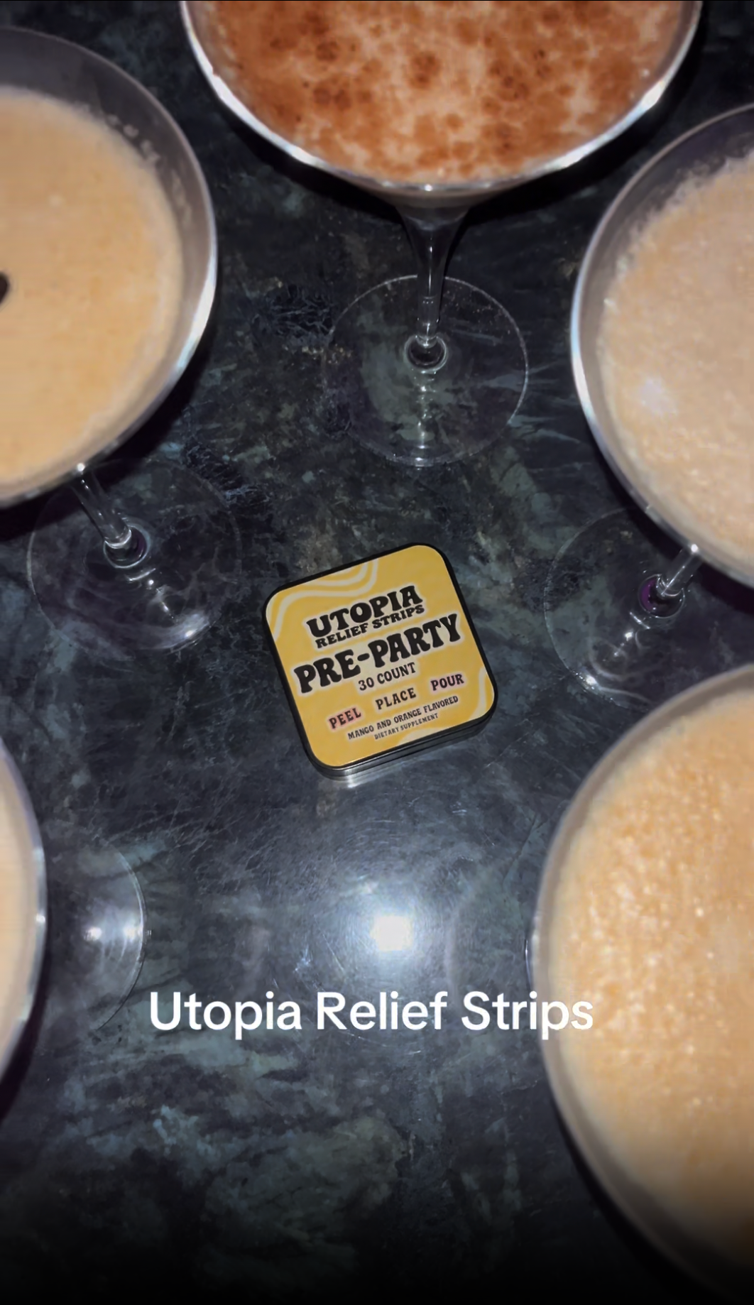 Utopia Pre-Party Strips on display to show how it enhances your night out. 